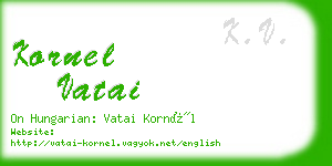 kornel vatai business card